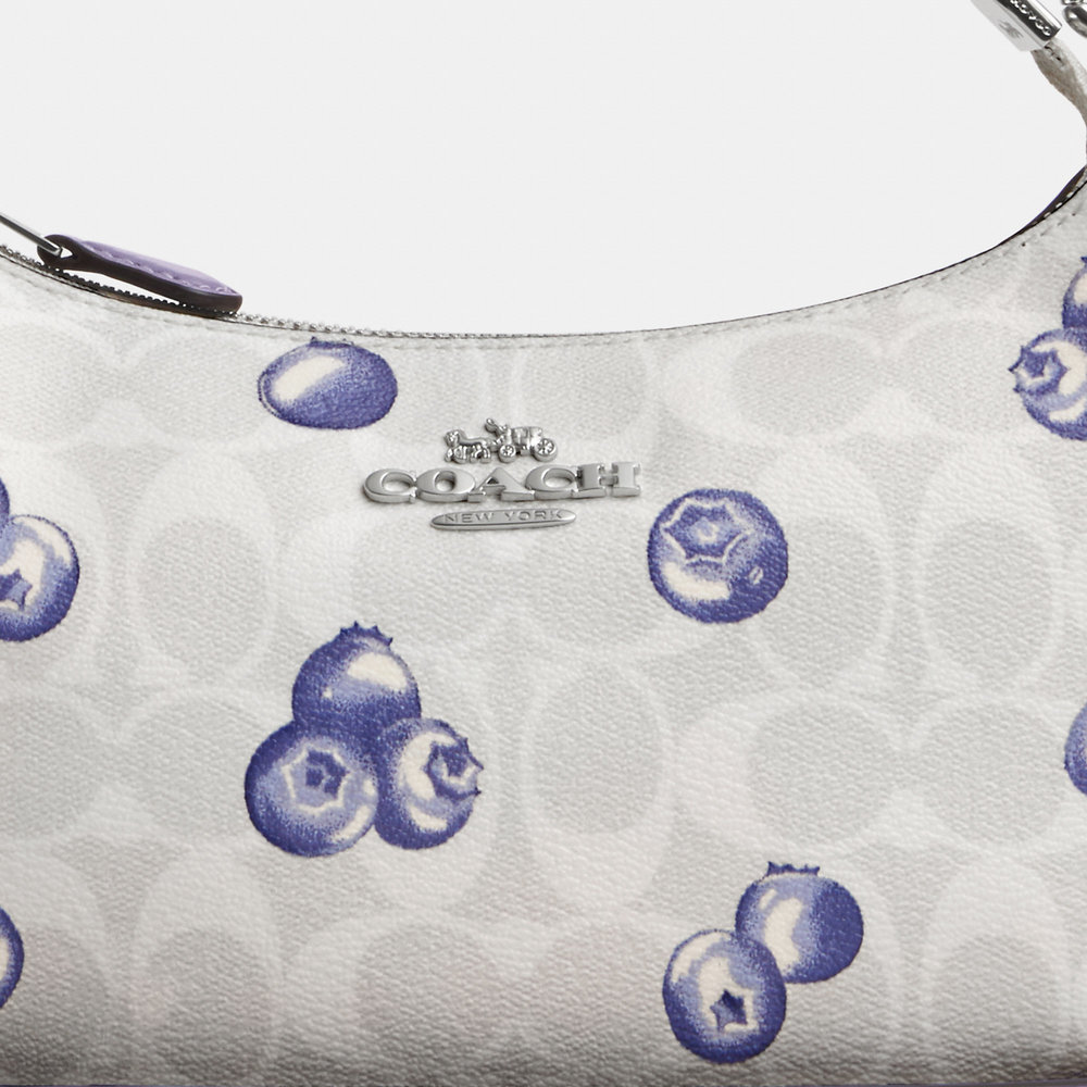 NWT Coach Outlet Teri Shoulder Bag In Signature Canvas With Blueberry Print - Picture 4 of 7